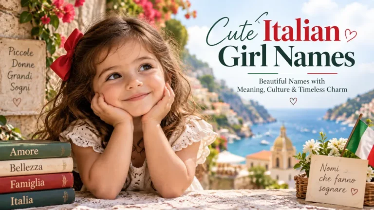 Cute Italian girl names with meanings and origins in an Italian coastal setting
