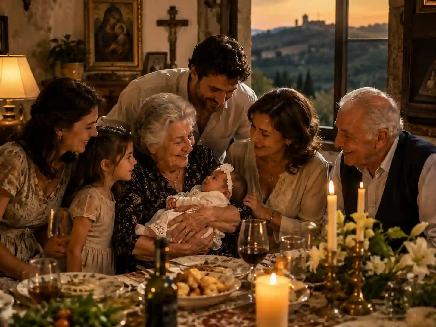 Traditional Italian family naming traditions and heritage inspired baby naming culture scene