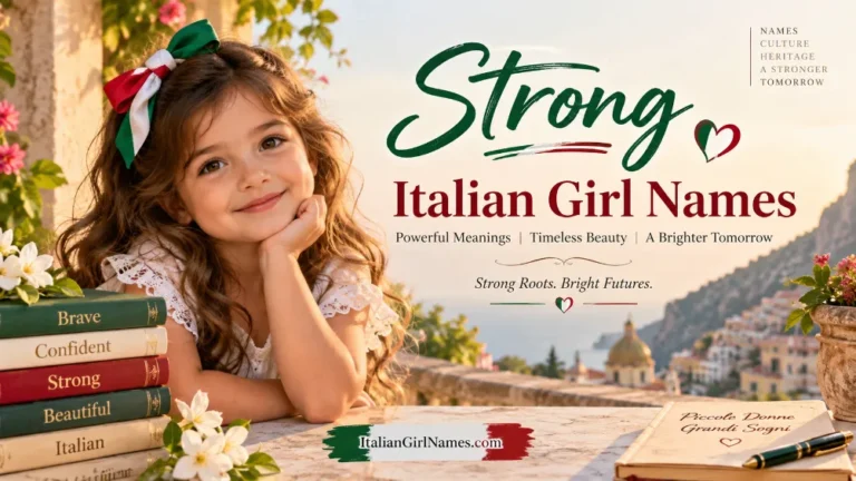 Strong Italian girl names with powerful meanings and Italian inspired background